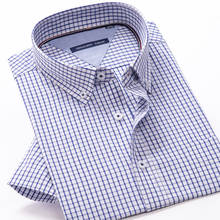 Oversized Button Up Shirt 10XL 9XL 8XL 7XL 2021 Summer New Arrivals  Plaid Shirt High Quality 100% Cotton Short Sleeve Shirts 2024 - buy cheap