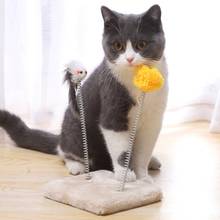 Cat Toy Kitten Spring Toy Plush Cat Interactive Toy Pet Training Toy Pom Pom Cat Scratching Toy Kitten Mouse Toy Pet Supplies 2024 - buy cheap