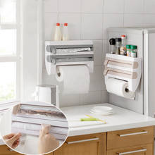 Soporte organizador de cocina para papel de cocina, soporte transparente para cortar botellas de salsa, papel de aluminio, estante de almacenamiento de papel 2024 - compra barato