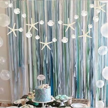 Mermaid Party Starfish Shell Banner White Birthday Pull Flag Baby Shower Party Banner Decoration Supplies 2024 - buy cheap