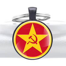 Black Color Soviet Communism CCCP Design Glass Dome Classic key Chains Men Women Key Ring Jewelry Gifts 2024 - buy cheap