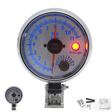 Tacómetro de 3,75 "y 95mm, indicador de RPM, cara blanca, LED azul, 0-11000 rpm para función de advertencia 2024 - compra barato