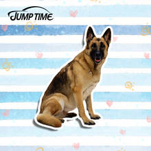 Jump Time 13cm x 9.7cm German Shepherd Dog Graphics Car Stickers Vinyl Car Wrap Cute Decal For Car Window Laptop Bumper Motor 2024 - buy cheap