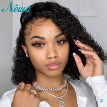 Newa Hair 13x6 Curly Lace Front Human Hair Wigs Pre Plucked With Baby Hair Glueless Brazilian Lace Front Wigs Remy Short BOB Wig 2024 - buy cheap