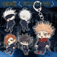 Chaveiros de acrílico de dupla face para cosplay julongsu kaisen gojo satô yuji itadori megumi fushiguro noara kugisaki 2024 - compre barato