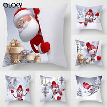 Christmas Pattern Santa Claus Peach Cushion Cushion Pillowcase Car Back Home Hotel Bed Pillowcase Decorative Backrest Festive... 2024 - buy cheap