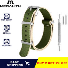 MEGALITH ArmyGreen Premium NATO Watch Bands Quick Release Nylon Straps Width 20mm 22mm Replacement Watch Straps for Men Women 2024 - buy cheap