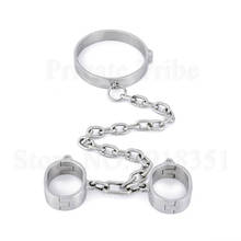 Stainless Steel Neck Collar Handcuff Chain Kit With Screw Sex Toys For Women Men Fetish Adult Game Slave Bondage,Restraints Belt 2024 - buy cheap