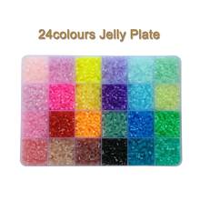 Yantjouet 2.6mm 24colours Jelly Colour Plate Kits 13200pcs Puzzle Hama Perler Beads Set Diy Box Pegboard Iron Beads Fuse Toy 2024 - buy cheap