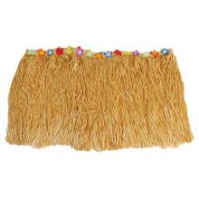 Promotion! Table Skirt Hawaiian Luau Flower Grass Garden Wedding Party Beach Decor Khaki