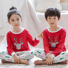Pijama infantil de natal, roupa de dormir para crianças, roupas para meninos e meninas, inverno, algodão, pijama para meninas 2024 - compre barato