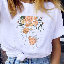 Women Graphic Flower Spring Summer Floral Aesthetic Kawaii Fashion 90s Girl Lady Print Female Clothes Tops Tees Tshirt T-Shirt 2024 - buy cheap