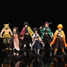 Figura de ação de anime demon slayer, 14cm, brinquedos para crianças kamado tanjirou nezuko zenitsu inosuke kimetsu no yaiba 2024 - compre barato