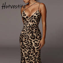 Hotvestita 2021 Summer Women V-Neck Sleeveless Slip Dress Sexy Backless Bodycon Leopard Snake Print Party Club Pencil Maxi Dress 2024 - buy cheap