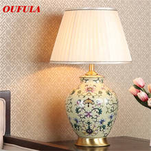 OUFULA Ceramic Table Lamps Desk Luxury Modern Dimmer Copper Contemporary Fabric for Foyer Living Room Office Creative Bed Room 2024 - buy cheap