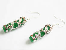 fancy green natural jade Dragon Earring 2024 - buy cheap