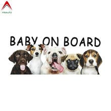 Aliauto Warning Sign Car Sticker Baby on Board Cute Pet Dog Automobiles Accessories PVC Decal for Ford Focus Polo Lada ,22cm*9cm 2024 - buy cheap