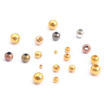 100-500 piezas de diámetro, 2,4/3,2/4/5/6mm, 8 colores, cuentas espaciadoras redondas, cuentas de Metal con extremo de bola para accesorios de fabricación de joyas 2024 - compra barato