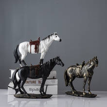 Escultura de caballo de simulación de resina nórdica, gabinete de vino para sala de estar, decoración del hogar, estudio de oficina, estatuas de arte moderno, figura de Animal 2024 - compra barato