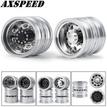 AXSPEED Tamiya Rear Wheel Rim 10 Spokes Aluminum Alloy Rear Wheel Hub for 1:14 Tamiya Trailer Tractor Truck RC Car Parts 2024 - buy cheap