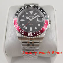 Parnis 40mm black dial red GMT luminous marks Black and red Bezel sapphire glass automatic Mens Watch-PA95 2024 - buy cheap