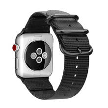 Лидер продаж нейлоновый ремешок для часов для Apple Watch Series 5 4 40 мм 44 мягкие спортивные нейлоновый браслет 38 мм/42 мм, ремешок для наручных часов Iwatch 1/2/3 2024 - купить недорого