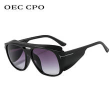 Oec cpo óculos de sol feminino quadrado, novo óculos de sol quadrados para mulheres punk, de tamanho grande para homens, vintage, uv400, o784 2024 - compre barato