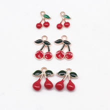 10pcs Lovely Cherry Simple Alloy Fruit Charms DIY Making Earrings Necklace Bracelet Jewelry Accessories New Fashion 2024 - buy cheap