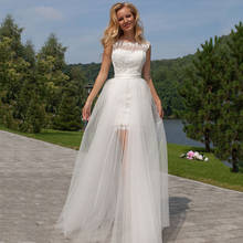 Scoop Lace Sleeveless Detachable Knockdown 2 In 1 A-Line Tulle Boho 2021 Wedding Dress Bridal Gown Vestido De Novia 2024 - buy cheap