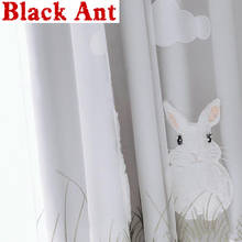 Cartoon White Flannel Rabbit Curtains Embroidered Tulle Decor Kids Girls Bedroom Sheer Voile Fabric Window Screen Blinds ZH058F 2024 - buy cheap
