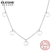Ожерелье женское из серебра 100% пробы, с круглой подвеской 2024 - купить недорого