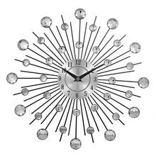 Металлические настенные часы с серебряными кристаллами, винтажные декоративные часы для дома, 2020 2024 - купить недорого