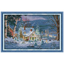 The snowy night of Christmas counted 11CT 14CT DIY kit Chinese wholesale Cross Stitch embroidery needlework Sets home decor 2024 - buy cheap