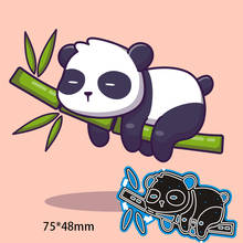 New Cutting Metal Dies  Panda Hugging Bamboo New Stencils DIY Scrapbooking Paper Cards Craft Making Craft Decoration 75*48mm 2024 - buy cheap