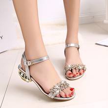 Size 34 35 36 37 38 39 40 41 Fashion Rhinestone Flowers Woman Ladies Shoe Summer Female 2021 Wedge Women'S Beach Dress Sandal 2024 - buy cheap