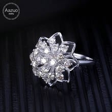 Aazuo 18K Orignal  White Gold Real Diamonds 1.10ct Fashion Flower Ring for Woman Fashion Gift For Woman Birthday Party 2024 - buy cheap