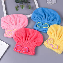 Gorro de microfibra para mujer y niña, turbante de pelo sólido para secado rápido, gorro de baño, toalla para envolver la cabeza 2024 - compra barato