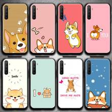 Bonito corgi cão dos desenhos animados caso de telefone para oppo realme 6 pro c3 5 pro c2 RENO2-Z a11x xt 2024 - compre barato