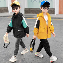 Yellow Black Spring Autumn Boy Coat Jackets Overcoat Top Kids Teenage Gift Children Clothes Gift Formal School High Quality 2024 - buy cheap