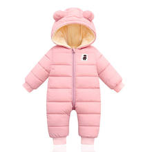 Ropa de invierno para niña, mono con capucha para bebé recién nacido, ropa de nieve, pelele cálido para niño 2024 - compra barato