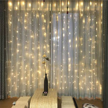 Luzes de led penduradas 3x3m, 300 luzes de fadas, guirlanda, ar livre, casa, casamento, festa, cortina, decoração de jardim 2024 - compre barato