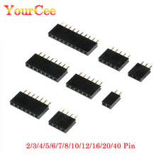 Conector PCB de tira de cabezal de Pin de una sola fila, 2,54mm, 1x2/3/4/5/6/7/8/10/12/16/20/40 Pines, 10 Uds. 2024 - compra barato