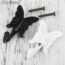 dophee Antique Butterfly Furniture Door Hooks Bathroom Wall Hanger Towel Clothes Hat Coat Hanging Hooks Furniture Hardware 2024 - buy cheap