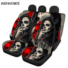 INSTANTARTS Sugar Skull Print Easy Clean car Accessories Vehicle Seat Covers Comfortable Front and Back Vehicle Seat Cushion New 2024 - buy cheap