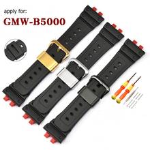 Rubber strap for Casio G-SHOCK GMW-B5000 waterproof Resin strap Sport bracelet watchband Gold Metal Loop Holder Bezel Ring 2024 - buy cheap