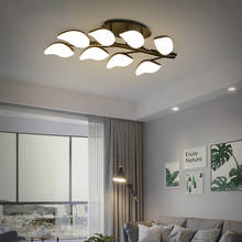 Luz de teto em acrílico preto com folhas led, lâmpada de painel moderno para decoração, sala de jantar, quarto, casa, ac90v-260v 2024 - compre barato