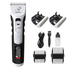 Kit de tosa para cães com tela lcd, tosquiador de pelo profissional com 5 velocidades para animais de estimação 2024 - compre barato