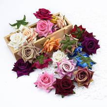 Flores artificiales de alta calidad para decoración del hogar, adornos de rosas de seda para boda y navidad, regalos artesanales, guirnalda de flores falsas para pared, 5 uds. 2024 - compra barato