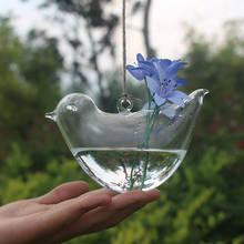 Прозрачная птица стеклянная ваза бутылка гидропонный контейнер плантатор Настольный Декор 2024 - купить недорого