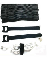 Laços mágicos de nylon reutilizáveis, 40 peças de 300*12mm, tiras com ilhós, costas a costas, fecho de nylon, organizador mágico de gancho 2024 - compre barato